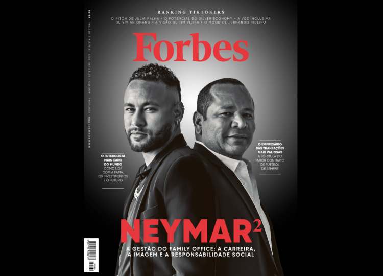 Forbes Portugal exibe matéria exclusiva sobre a carreira, a imagem e a responsabilidade social de Neymar